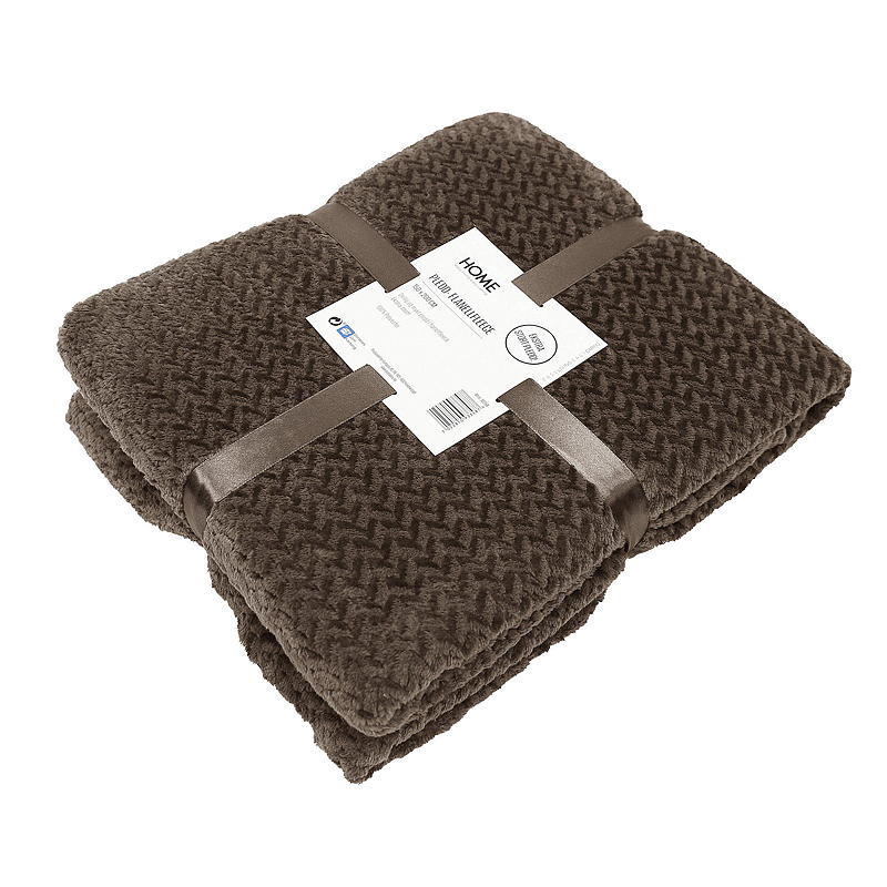 Home Pledd 150x200 cm flanellfleece valnøtt