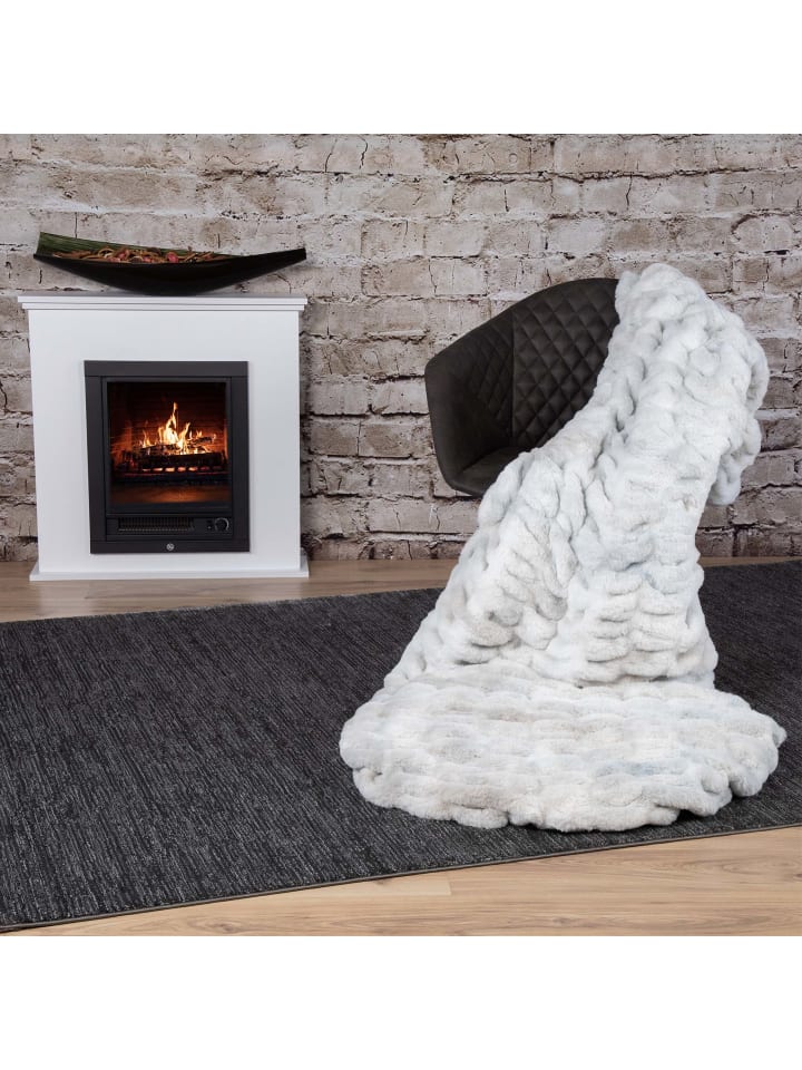 GMD Living Edle Wohndecke LUXURY in Farbe Silver (hellgrau) günstig kaufen 150 x 200 cm
