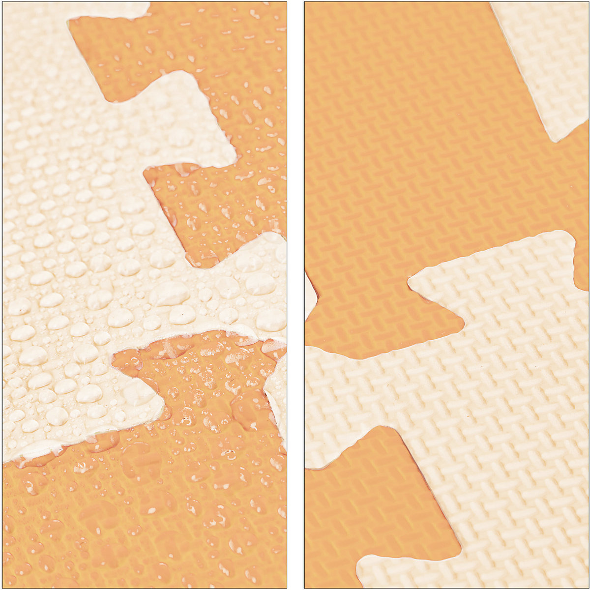 9 x Puzzlematte Sterne orange-beige