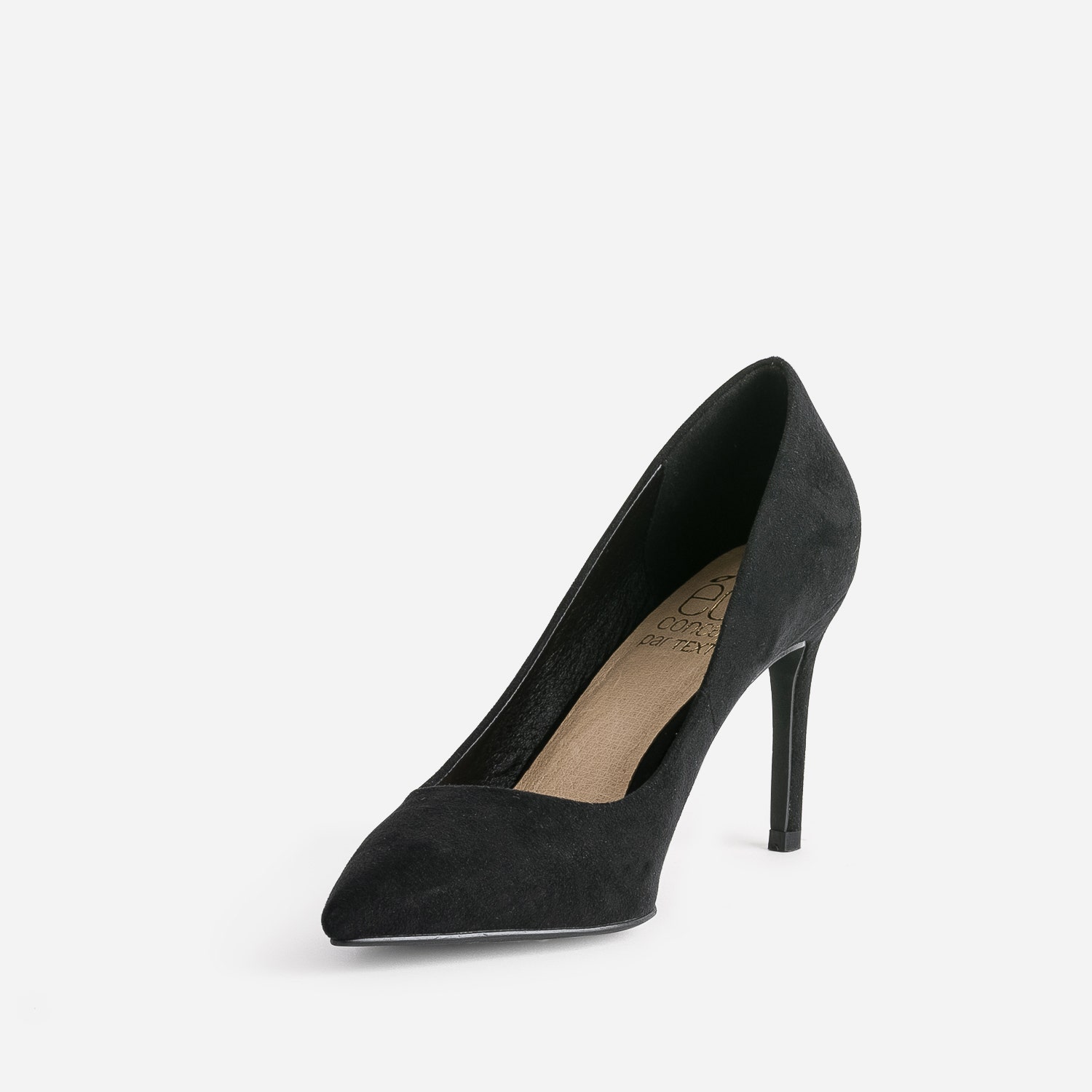Escarpin TEXTO noir suédé éco-conçu à talon fin