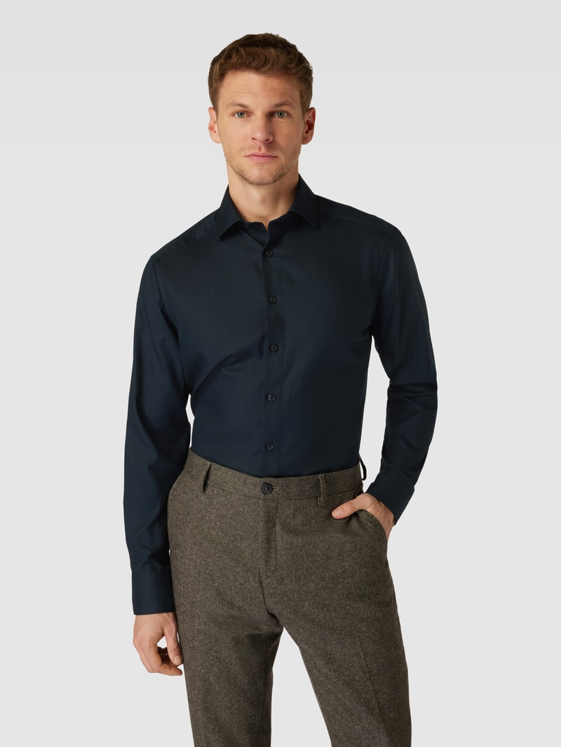 Modern Fit Business-Hemd mit Streifenmuster Modell 'Global' in schwarz