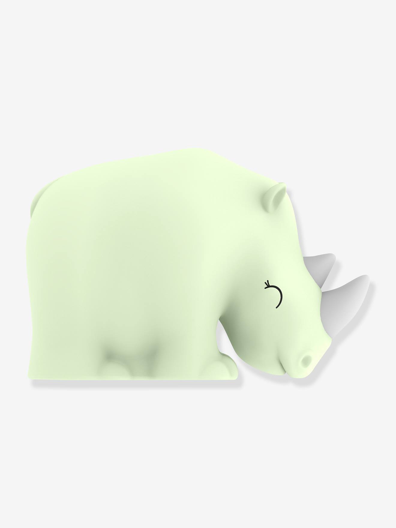 Softes Kinderzimmer Akku-Nachtlicht Nashorn ROCKY DHINK - grün
