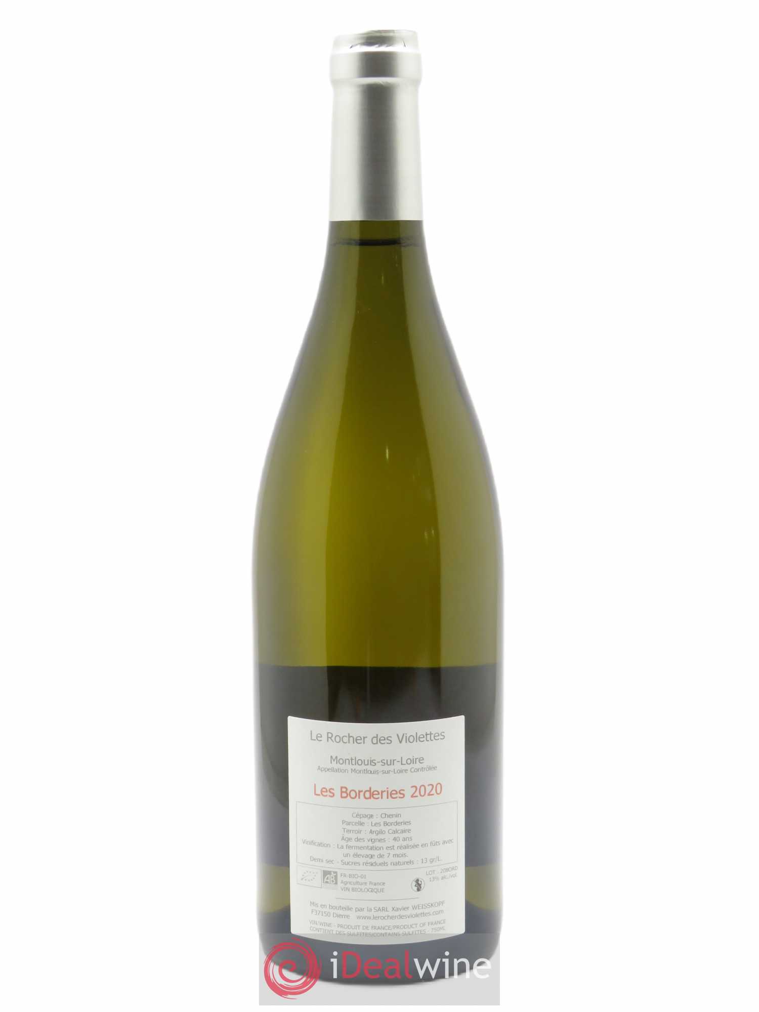 Montlouis-sur-Loire Les Borderies Le Rocher des Violettes  2020 - Lot de 1 Bouteille