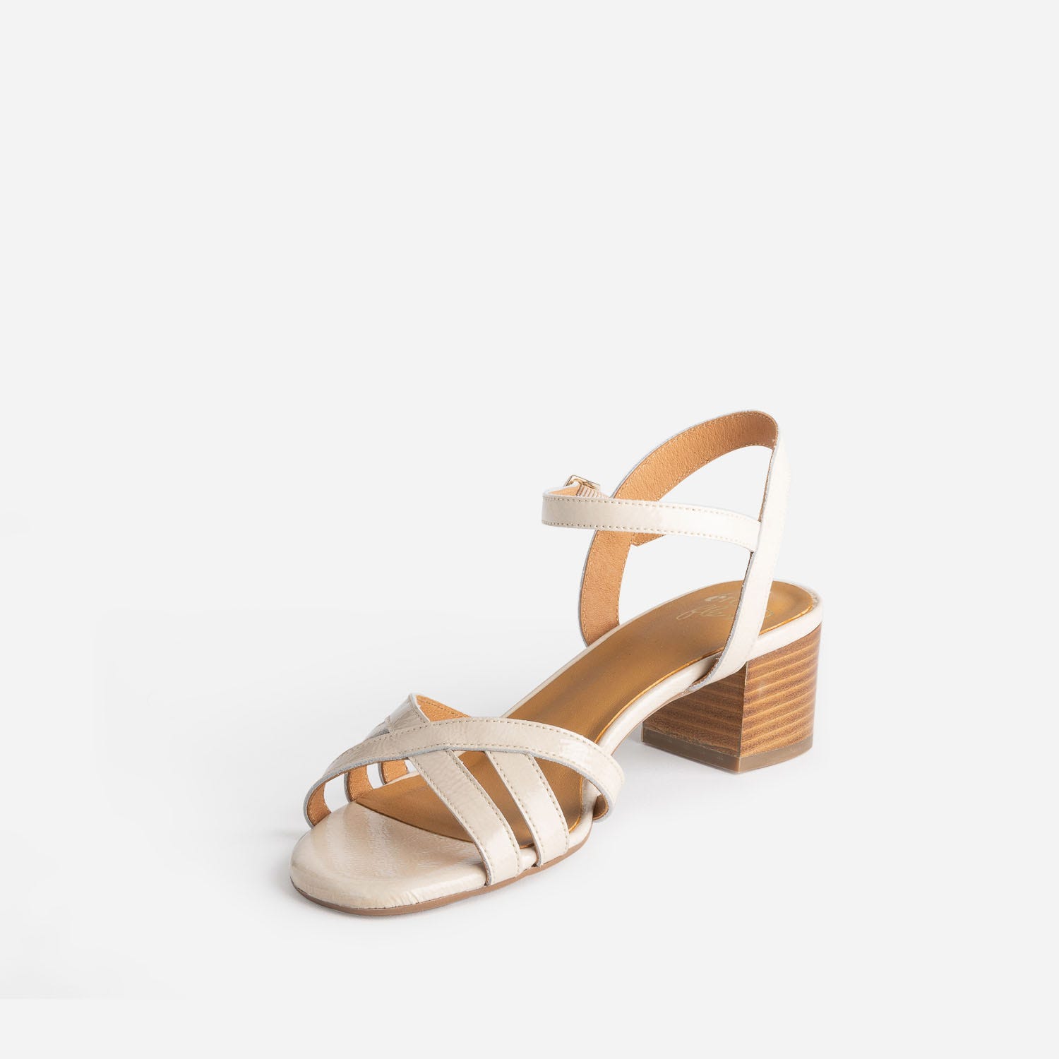 Sandale ERAM FLEX beige clair en cuir verni