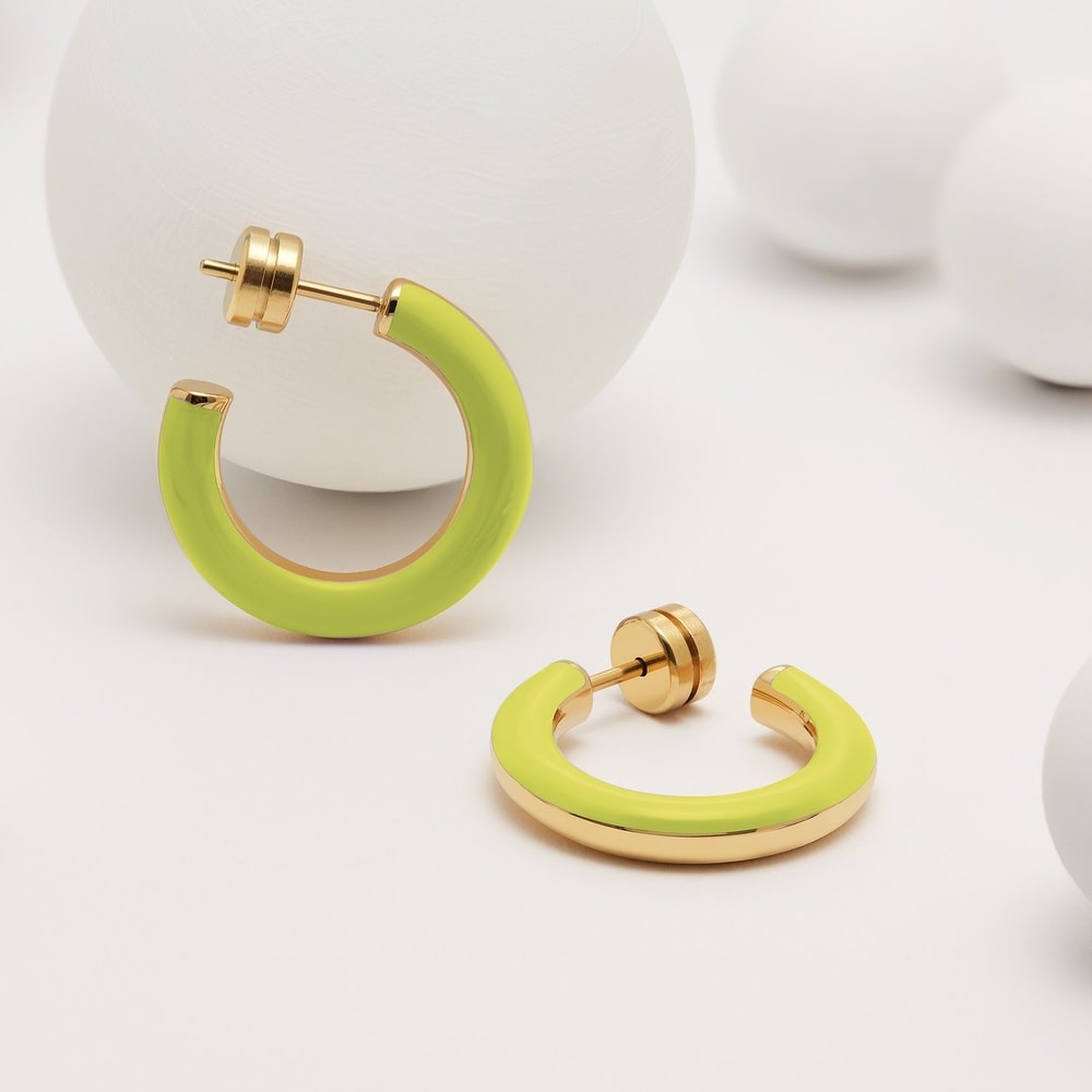 GMK Collection Créoles Acier inoxydable, Émail Boucles d'oreilles