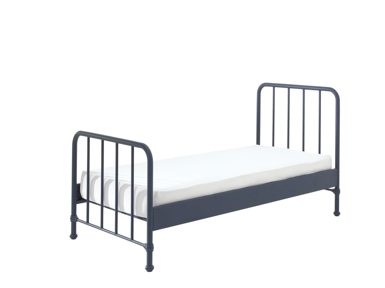 VIPACK BRONXX Metallbett im coolen Look Blau Denim matt, Liegefläche 90 x 200 cm