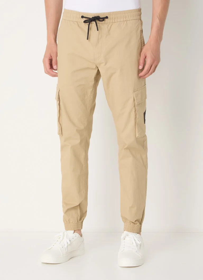 Calvin Klein Tapered fit cargo pants with flap pockets and logo