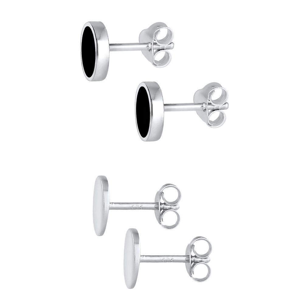 KUZZOI KUZZOI Boucles d'Oreilles Hommes Clous d'oreilles Ensemble Cercle Géo avec émail  Boucles d'oreilles