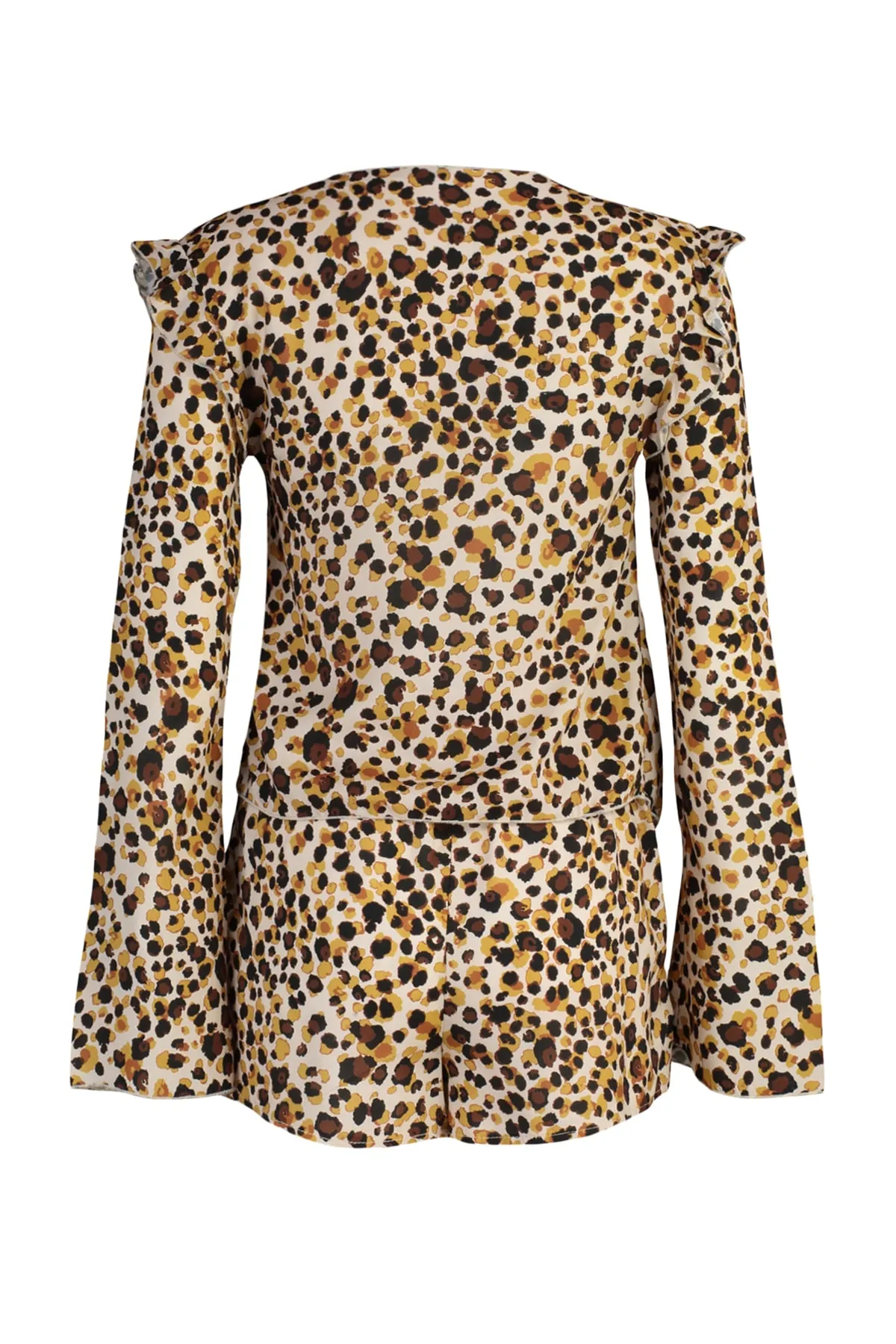Trendyol Collection  Mehrfarbiges Strand-Unterteil-Oberteil-Set mit Leopardenmuster und Bindedetail TBESS22AU0271