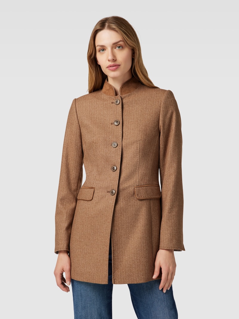 Longblazer mit Stehkragen in camel