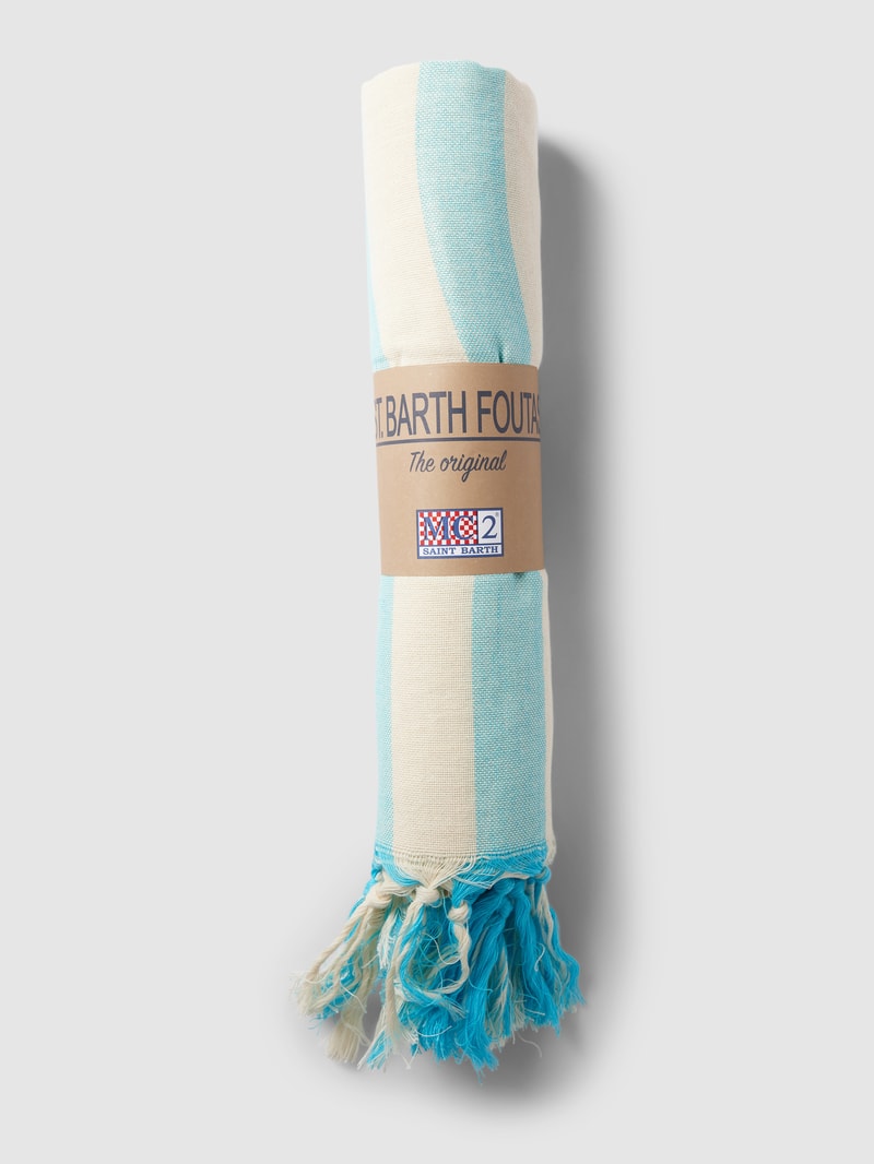 Strandtuch mit Allover-Muster Modell 'FOUTAS' in hellblau