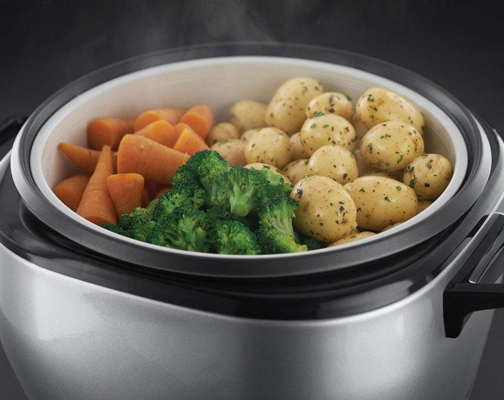 RUSSELL HOBBS Reiskocher 23570-56 MaxiCook, 1000 W, groß: 2,5 l, antihaftbeschitet, inkl. Dampfkorb, Reislöffel&Messbecher