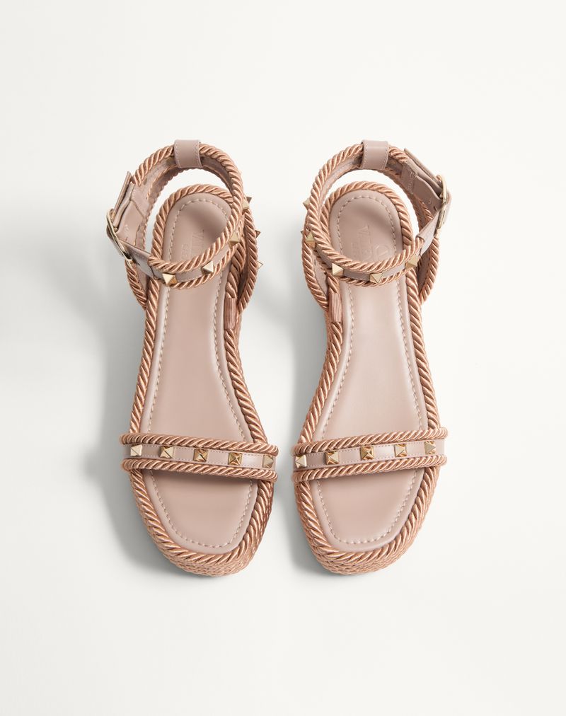 Flatform Rockstud kalveskindssandal 45mm