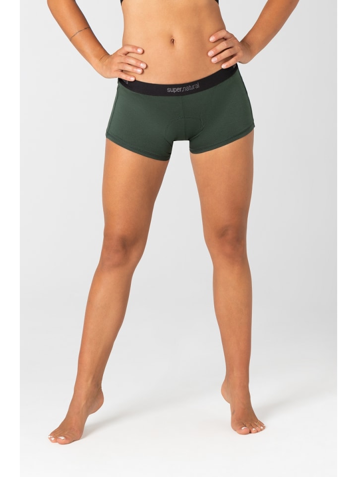 super.natural Merino Fahrradunterhose W UNSTOPPABLE PADDED in dunkelgrün günstig kaufen