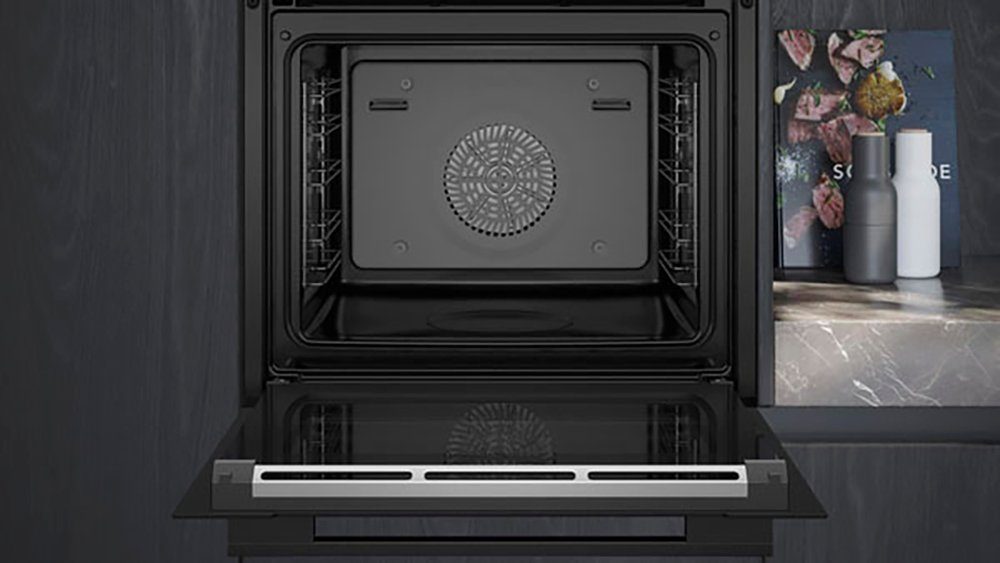 SIEMENS Dampfbackofen iQ700 HS736G3B1, mit Teleskopauszug nachrüstbar, ecoClean