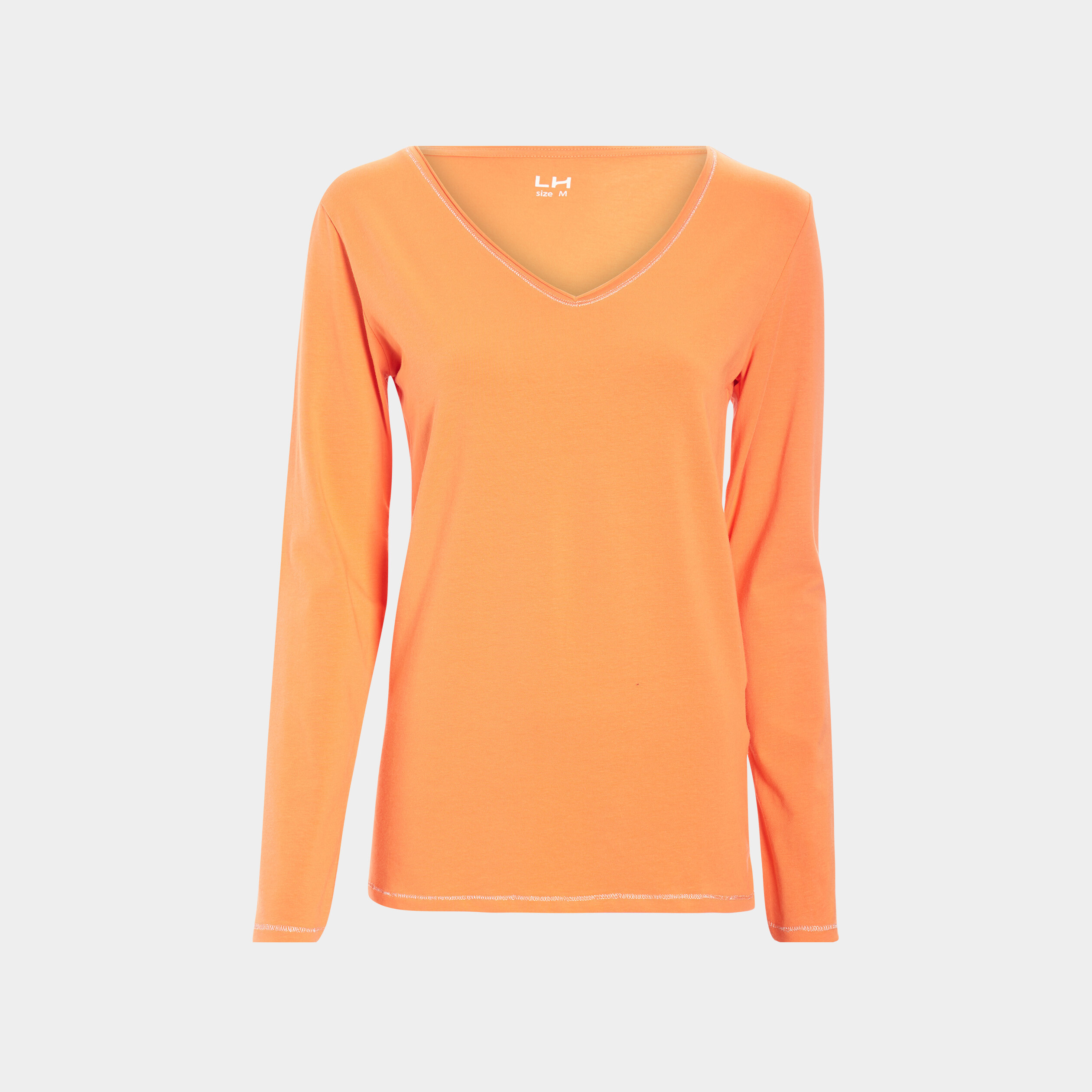 T-shirt manches longues orange corail femme | La Halle