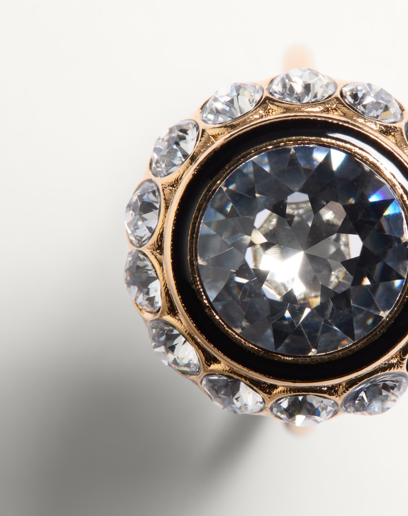 VLogo Signature Ring i Metal, Emalje og Krystaller