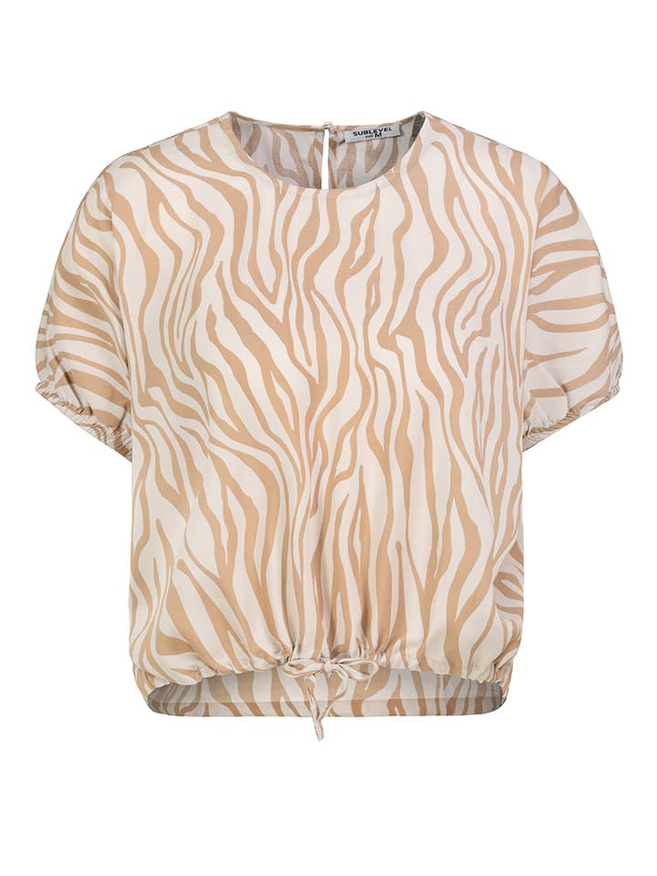Sublevel Bluse in Hellbraun/ Weiß günstig kaufen