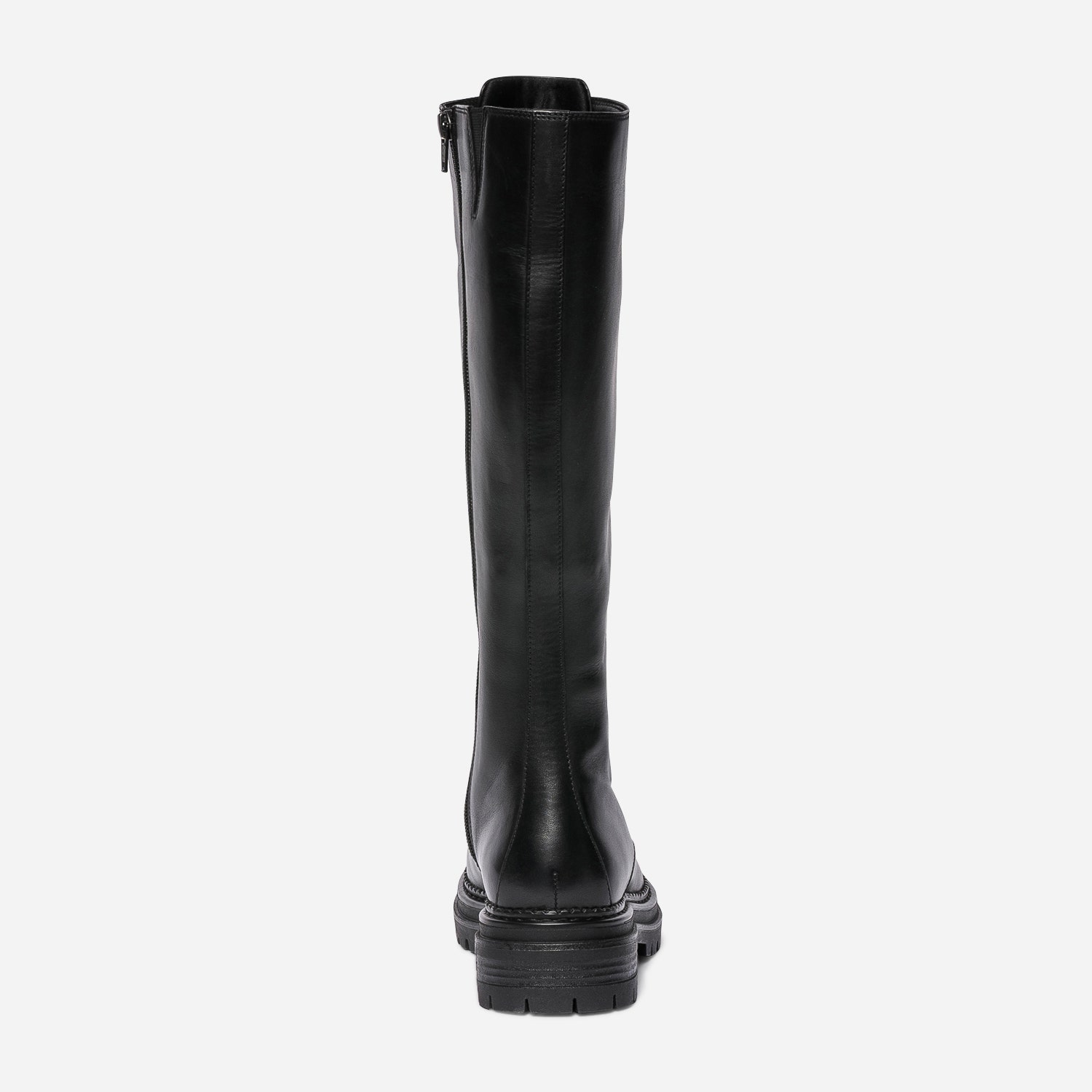 Botte TEXTO noire en cuir à double zip