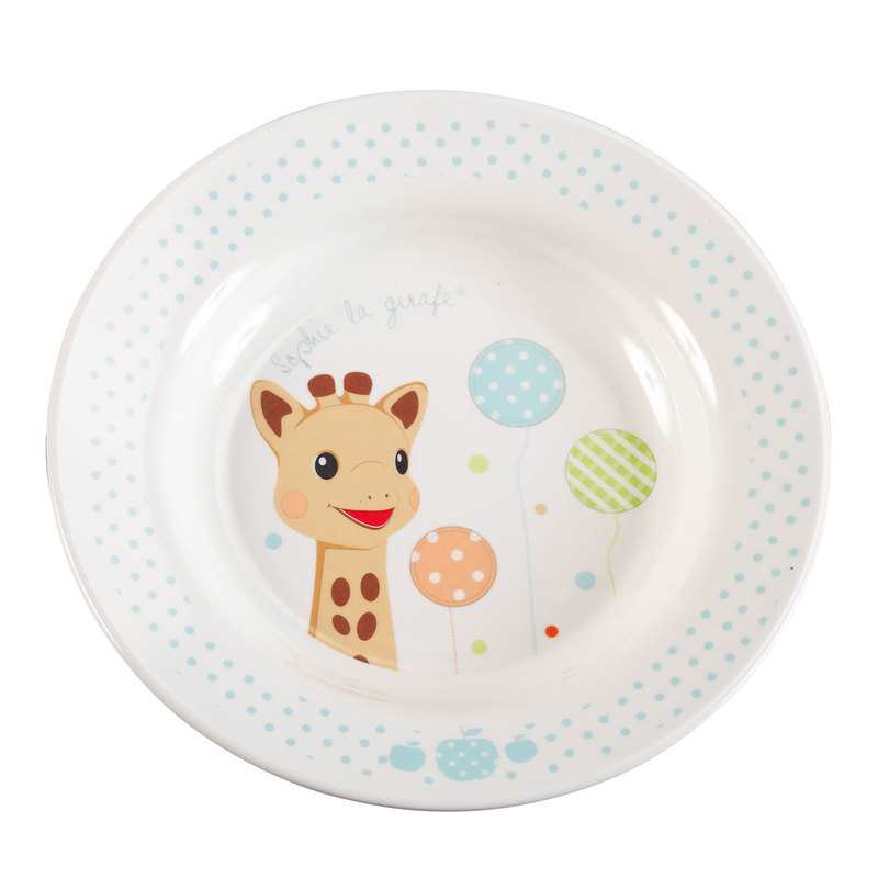 Coffret repas mélamine Sophie la girafe bleu