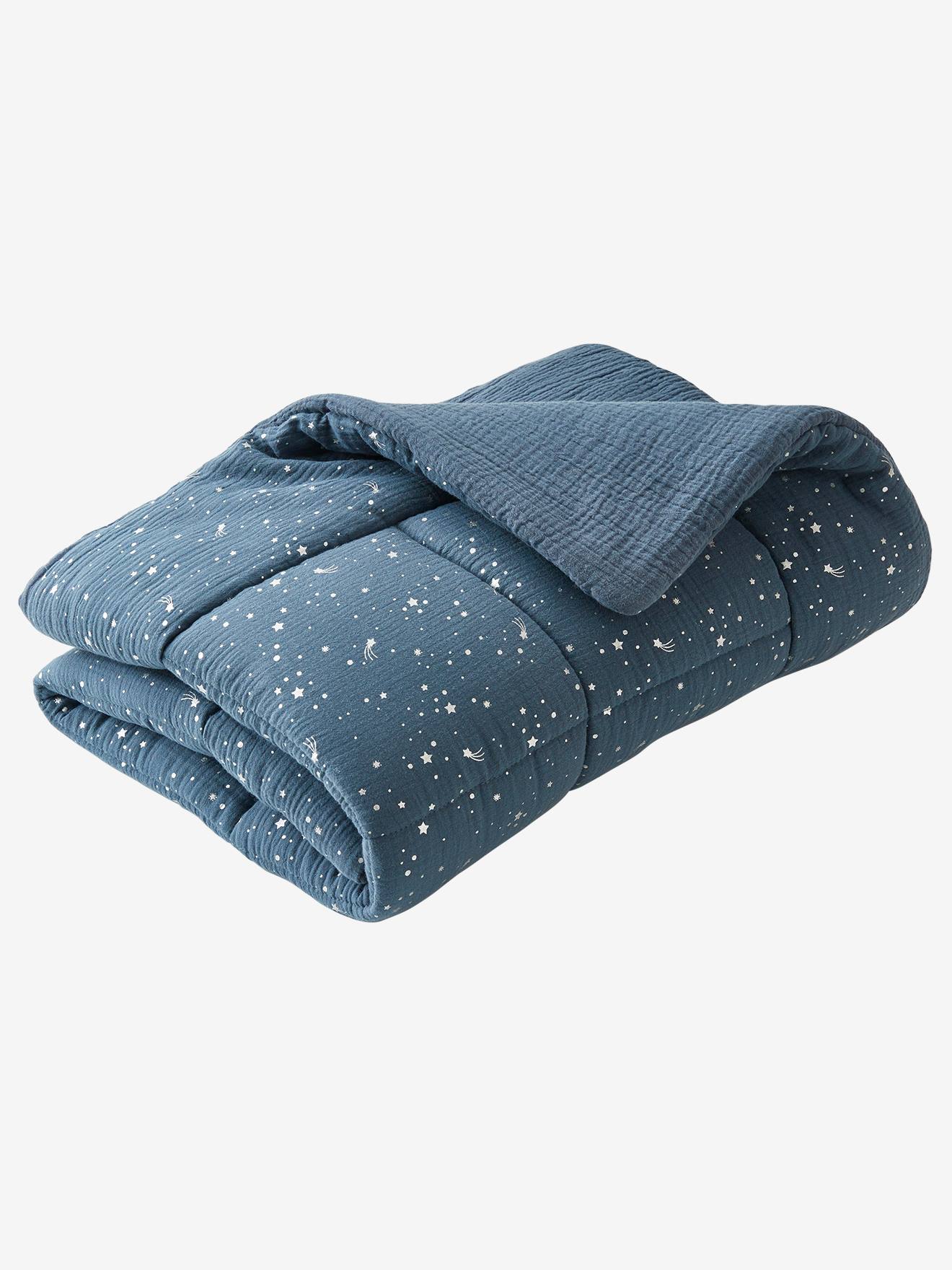 Couverture bébé en gaze de coton bio* COMÈTES parme