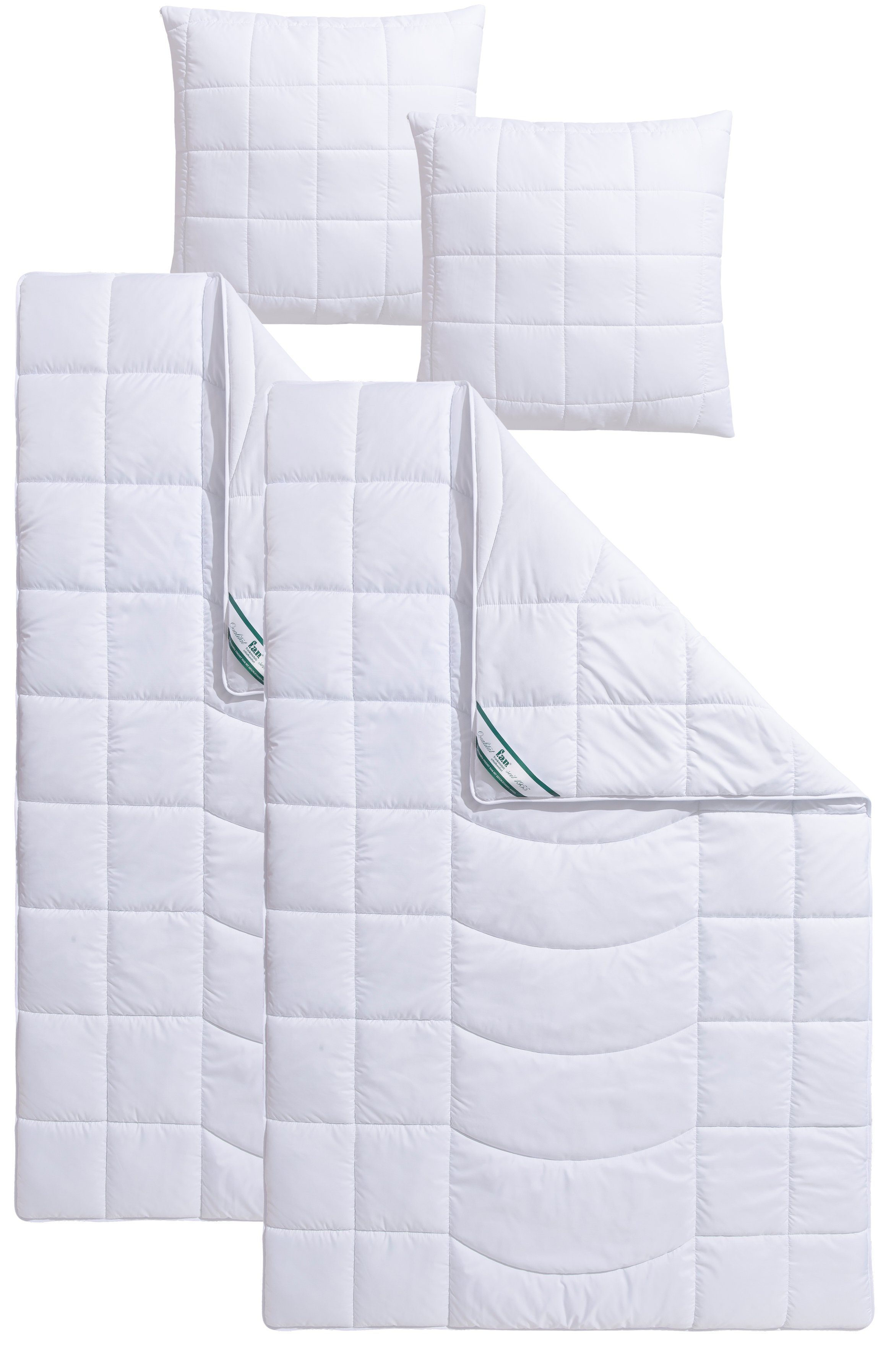 Microfaserbettdecke + Kopfkissen, Warmmax, f.a.n. Schlafkomfort, Füllung: f.a.n Polytherm (Bettdecke), Faserbällchen (Kopfkissen), Bezug: Microfaser, kuscheliges Schlafgefühl, kochfeste Qualität
