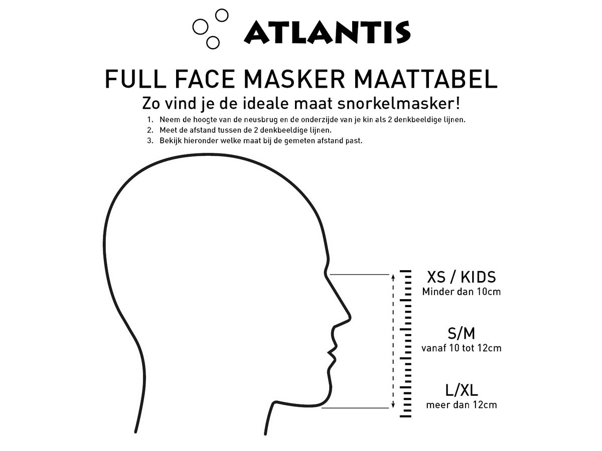 Atlantis 2.0 Blau L/XL Erwachsene Schnorchelmaske