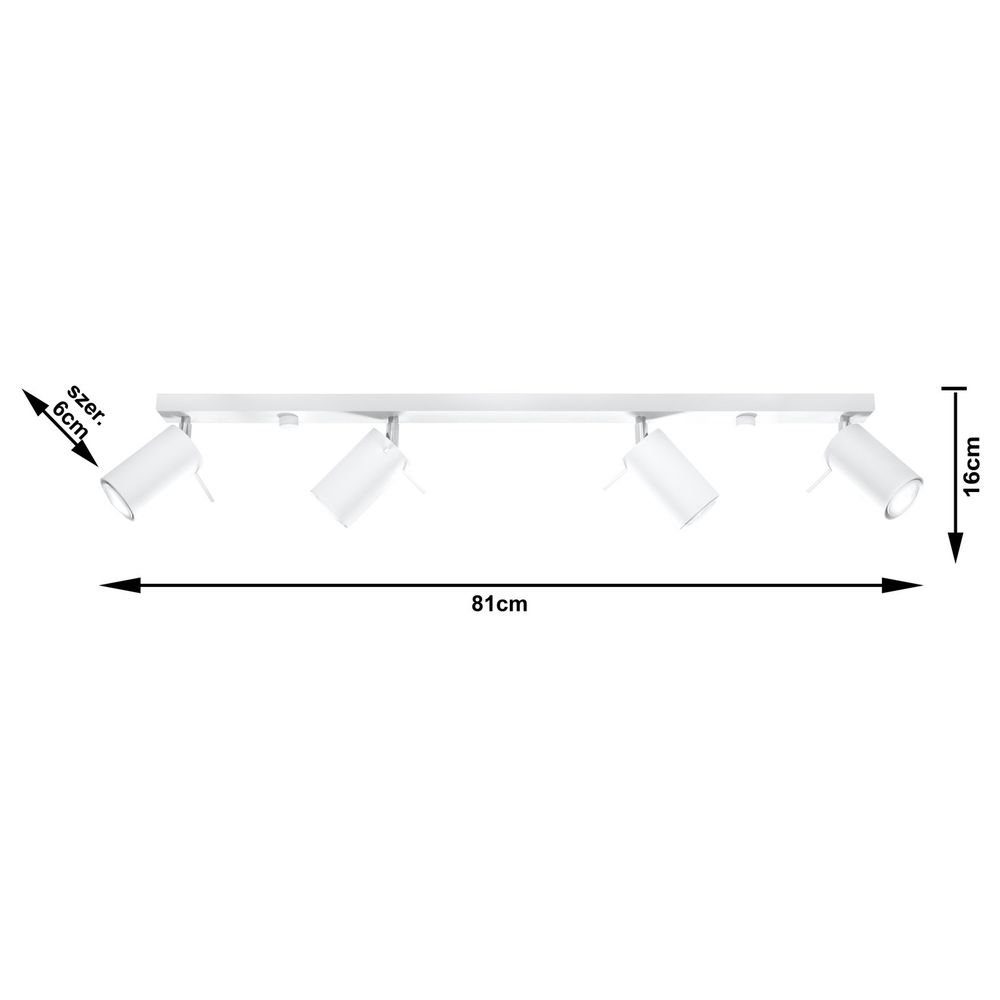 famlights Deckenspot, Deckenspot Angelina aus Stahl in Weiß GU10 max 4 x 40 W 810 mm, keine Angabe, Leuchtmittel enthalten: Nein, warmweiss, Deckenstrahler, Deckenspot, Aufbaustrahler