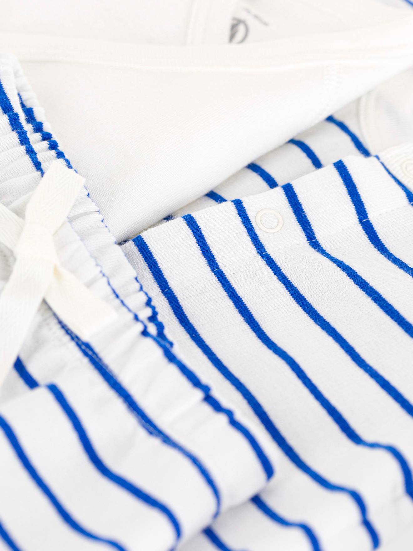 Ensemble 3 pièces en molleton léger PETIT BATEAU blanc