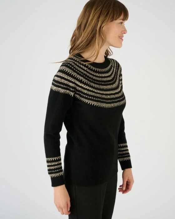 Pull jacquard brillant