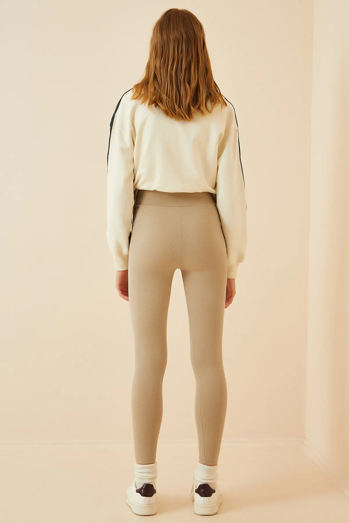 Happiness İstanbul  Leggings - Beige - Hoher Bund