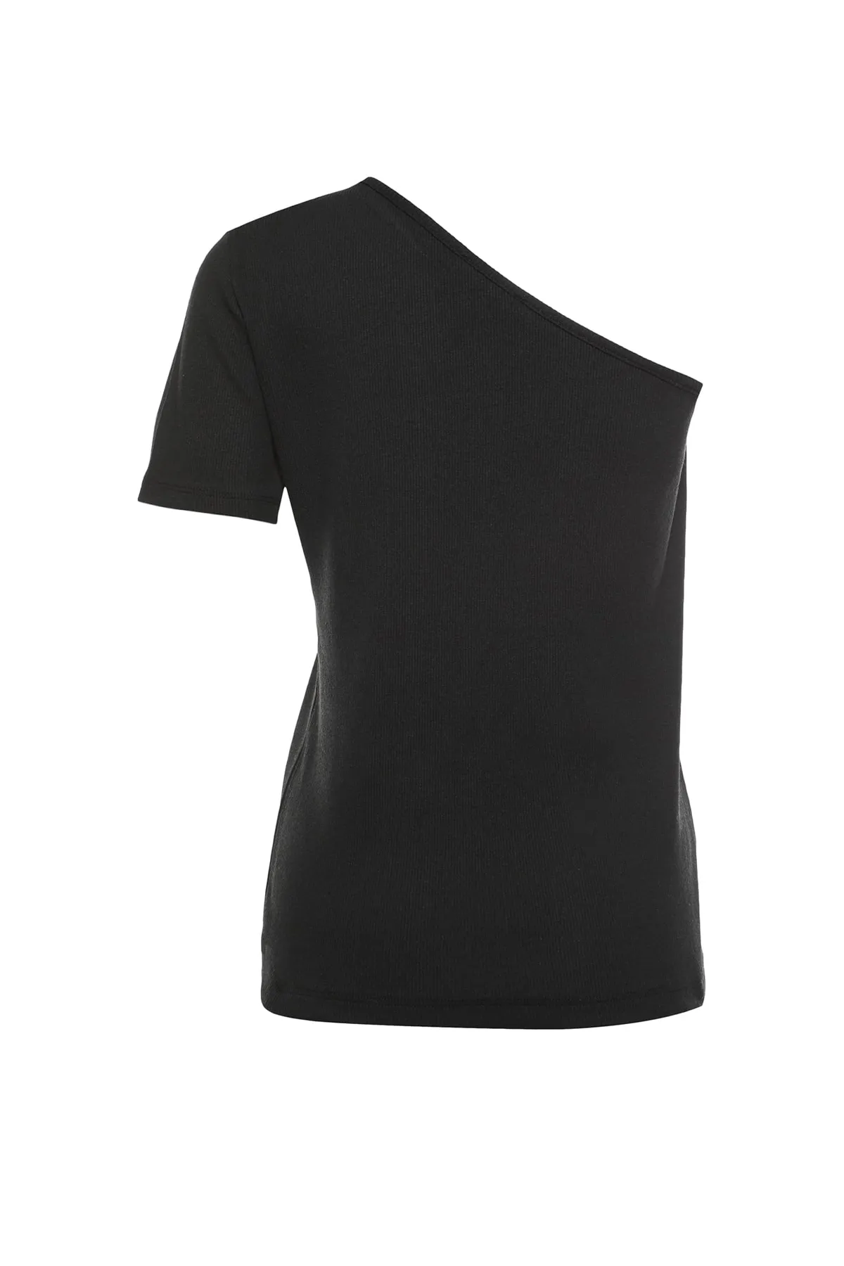 Trendyol Curve  Schwarze One-Shoulder-Strickbluse TBBSS22AF0046