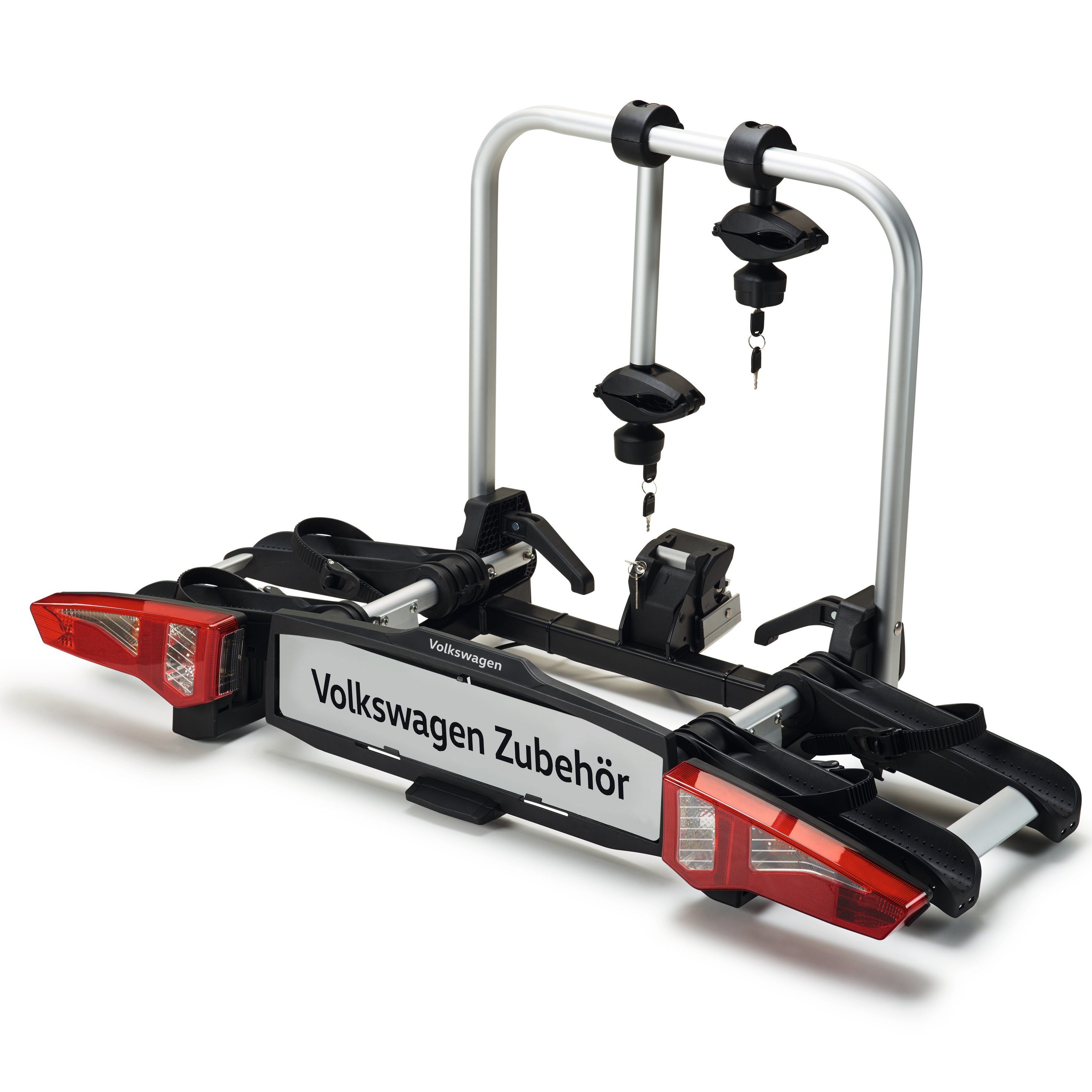 Volkswagen Kupplungsfahrradträger Premium, für max. 2 Räder, (1-tlg., 000-071-105-J), Diebstahlschutz, Vormontiert, für Anhängekupplung, Traglast insg. 60kg