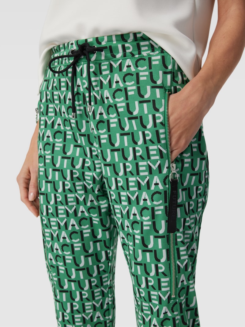 Sweatpants mit Allover-Muster Modell 'FUTURE' in dunkelgrün