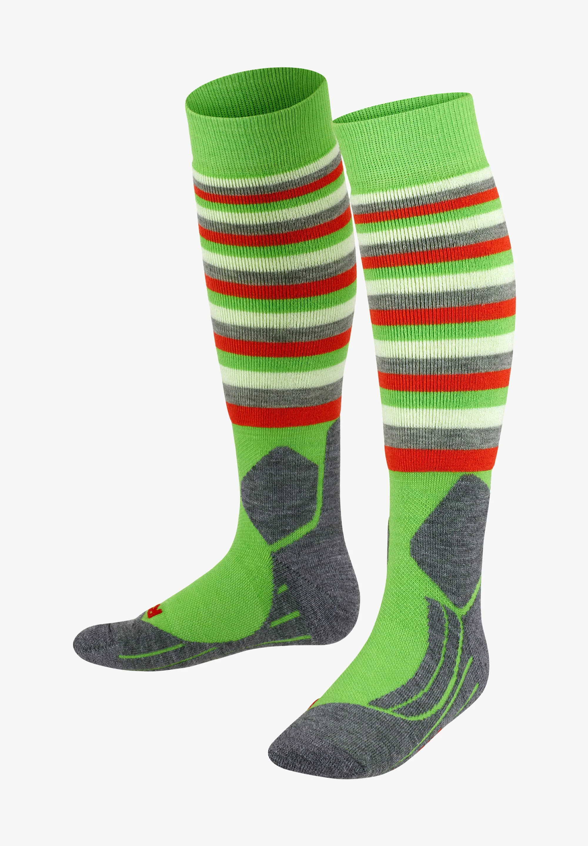 Calcetines deportivos funcionales Falke SK2 Stripes para niños, de esquí, de resistencia media, acolchados y antiampollas.