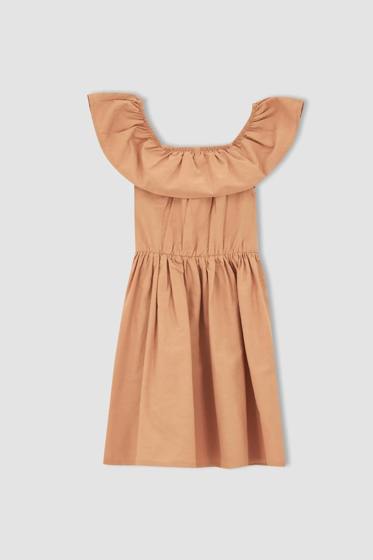 DeFacto  Flexibles, kurzes, ärmelloses Popeline-Kleid mit Carmen-Kragen für Mädchen