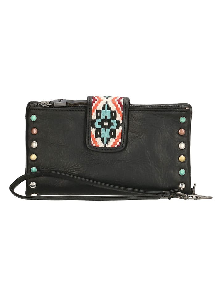 micmacbags Leder-Geldbörse in Schwarz - (B)17 x (H)10 x (T)3 cm günstig kaufen onesize