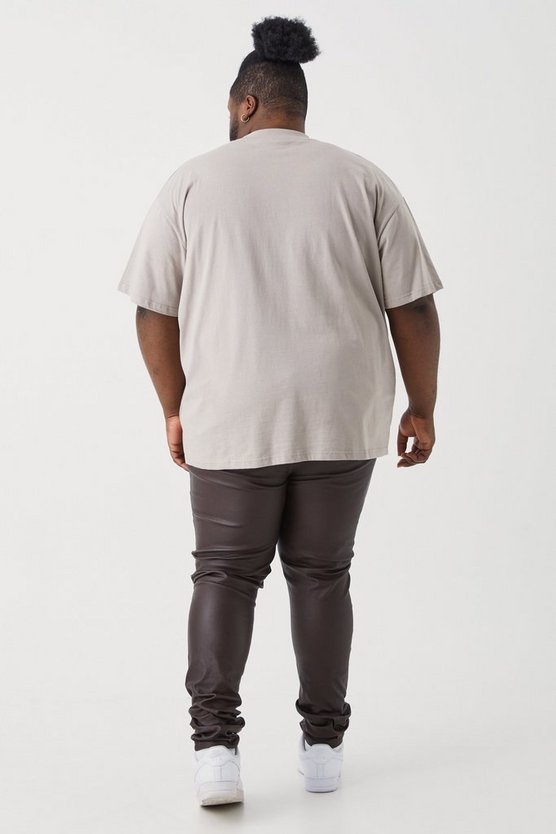 Plus beschichtete Skinny Twill-Hose