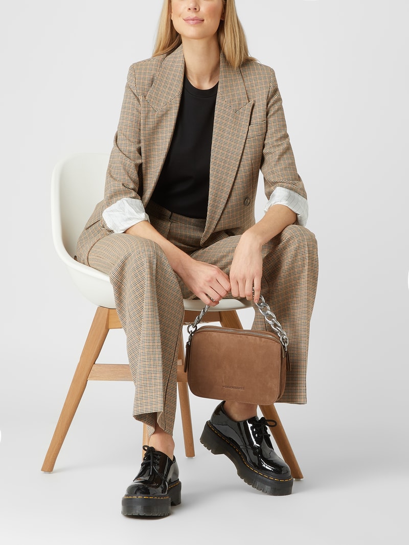 Crossbody Bag aus Veloursleder Modell 'Emily' in mittelbraun