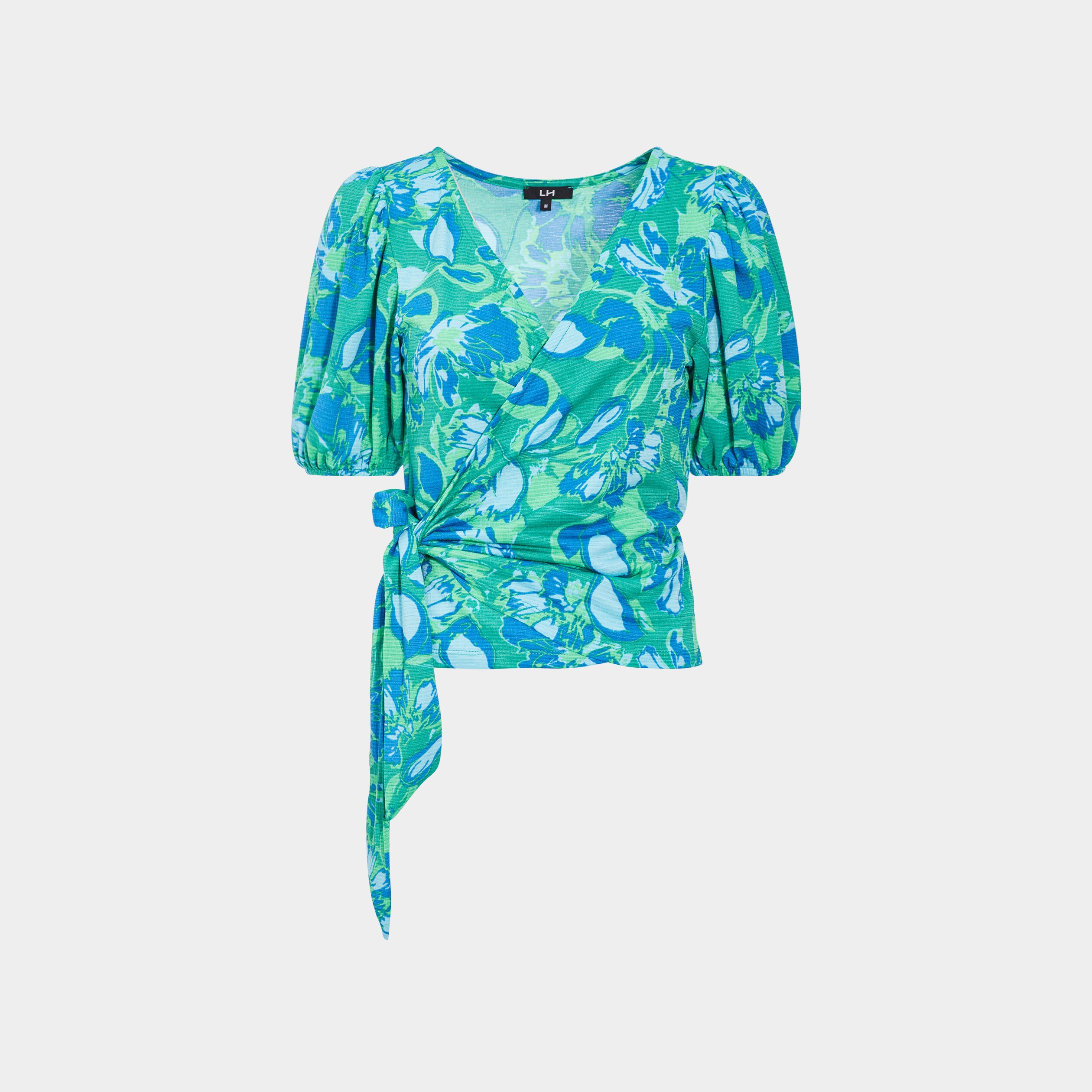 T-shirt cache-coeur à manches courtes vert femme | La Halle