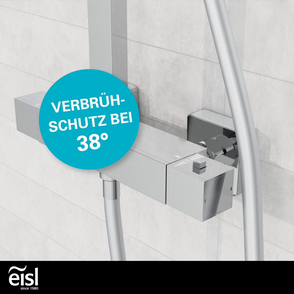 Eisl Duschset CALVINO, Duschsystem mit Thermostatarmatur, Chrom
