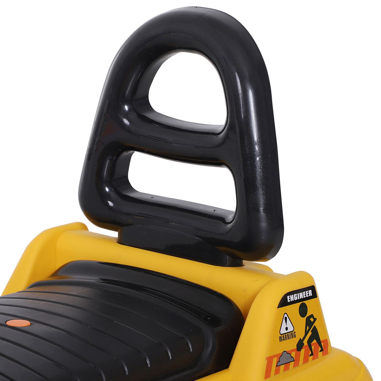 HOMCOM Sitzbagger mit eingebautem Ablagefach Kinder Rutscher Bagger mit Hupe