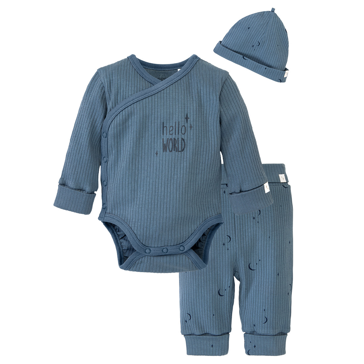 Newborn Wickelbody, Leggings und Mütze