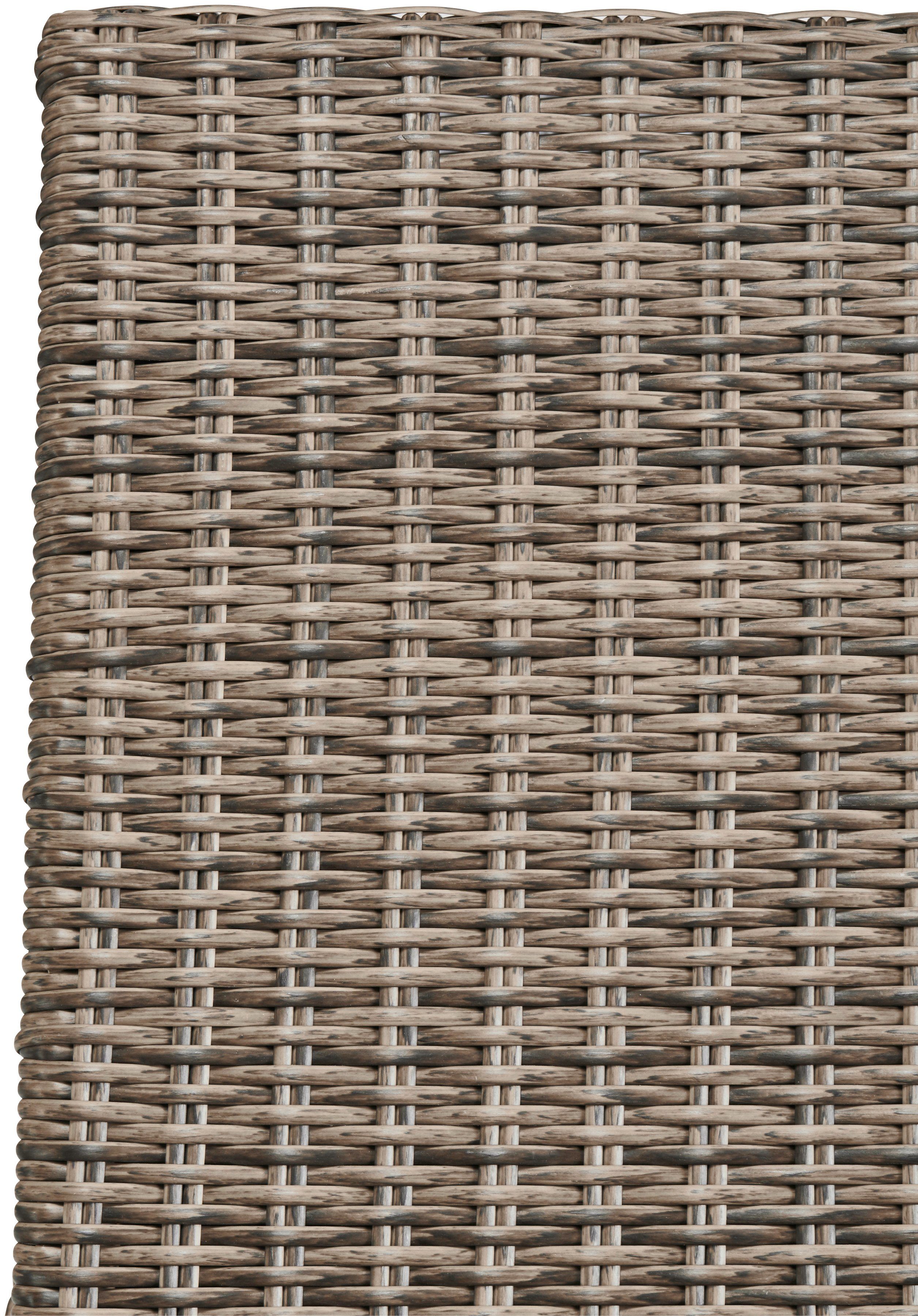 MERXX Gartenliege Toskana, Polyrattan/Akazie, inkl. Auflage