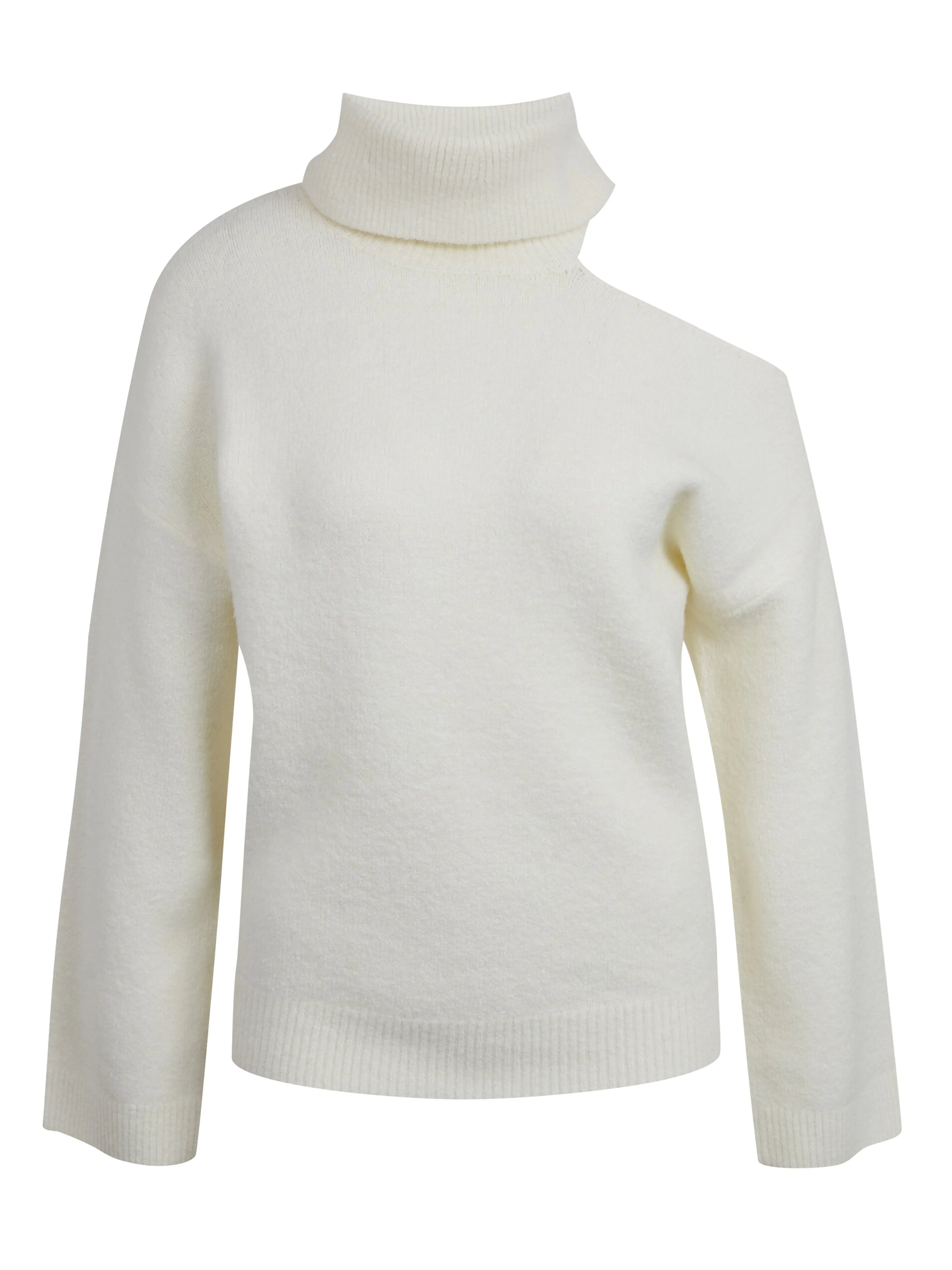 Cremefarbener Damen-Rollkragenpullover mit Ausschnitt ORSAY