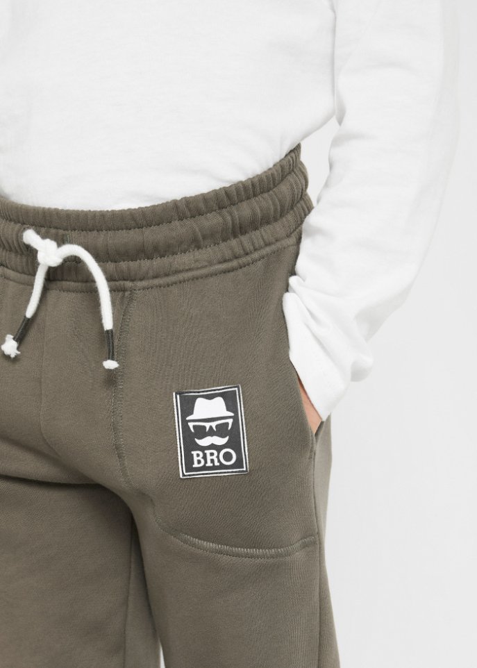 Jungen Jogginghose 'Bro' aus Bio-Baumwolle (2er Pack)