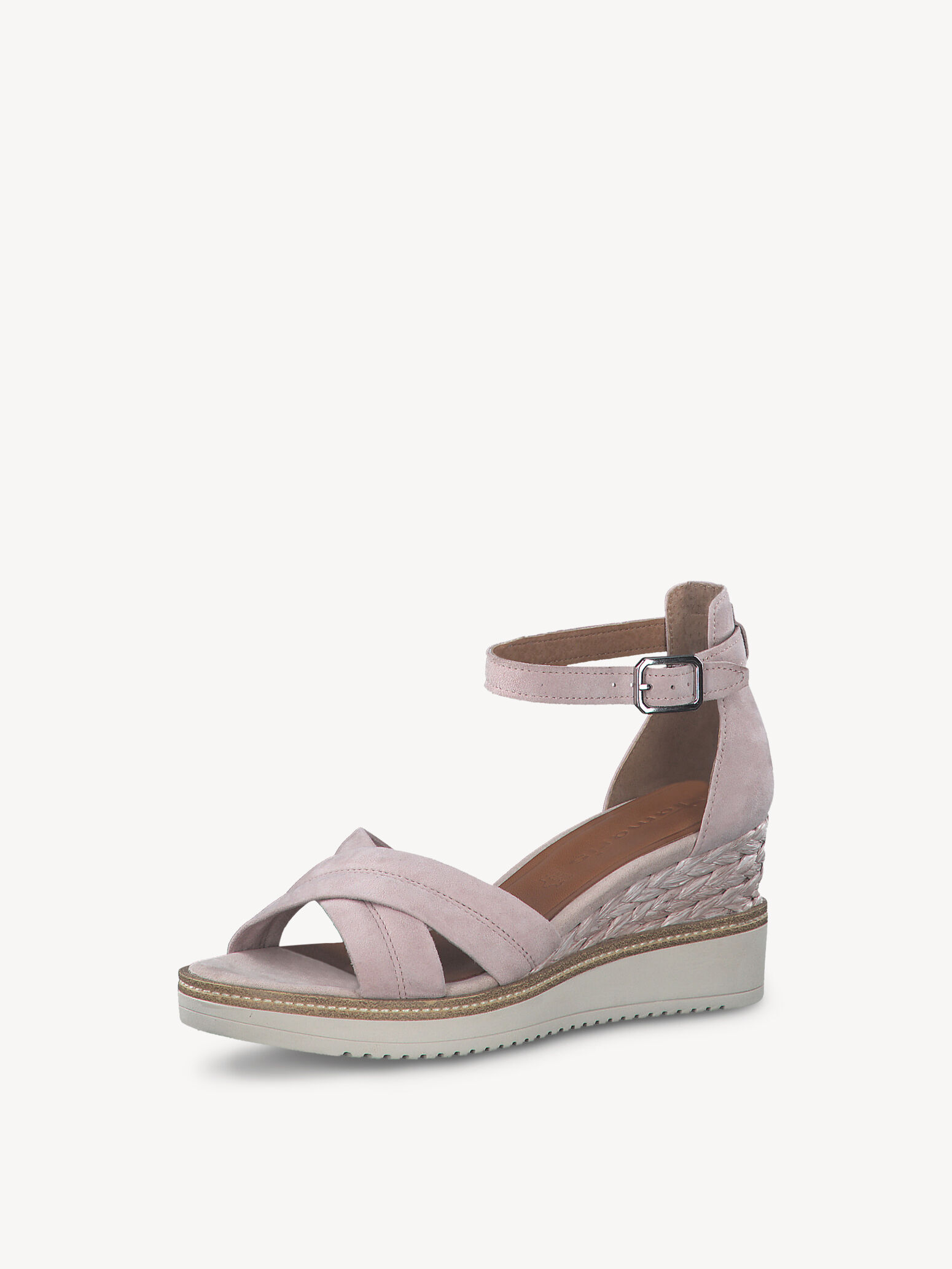 Sandale à talon en cuir - beige