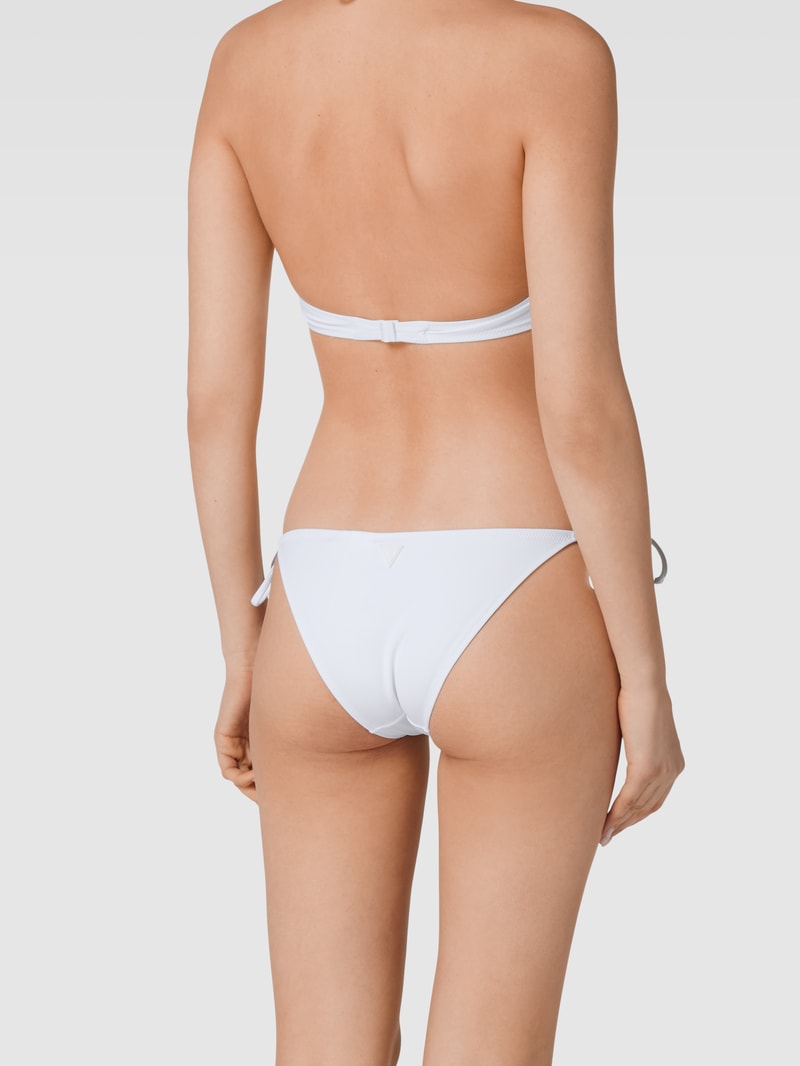 Bikini-Slip mit Label-Detail in weiß