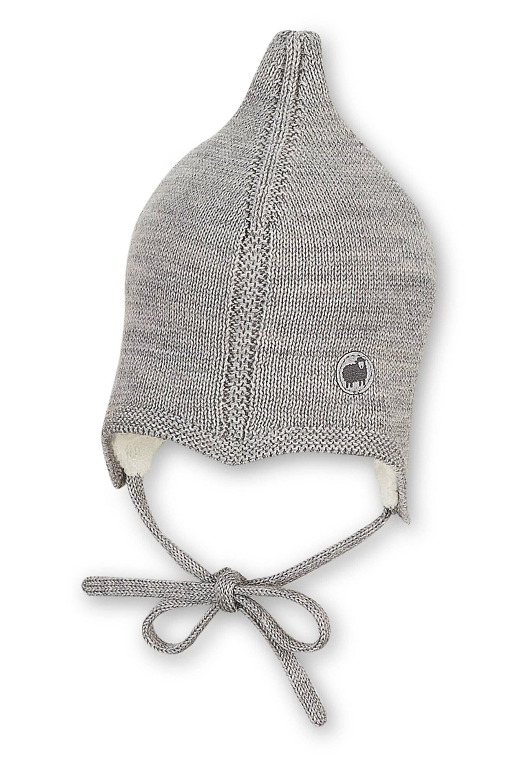 Strickmütze Baby aus Merinowolle unifarben