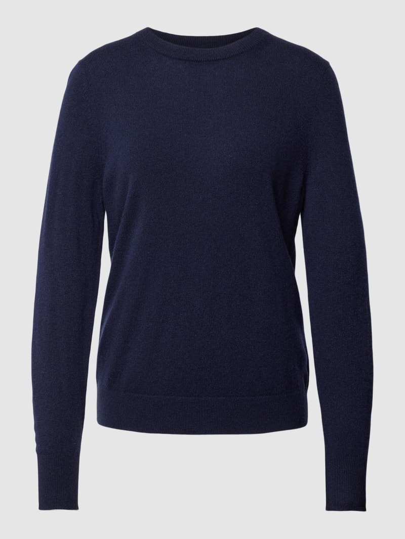 Kaschmirpullover mit Rundhalsausschnitt in dunkelblau